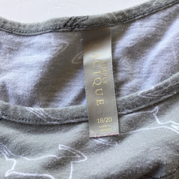 CACIQUE BY LANE BRYANT GRAY REINDEER SLEEP SHIRT 18/20 - Picture 7 of 9